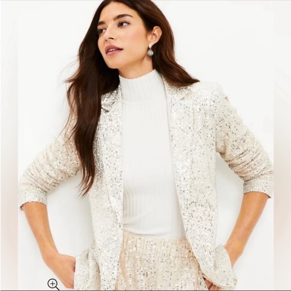 LOFT Silver/Champagne Sequin Blazer (0)